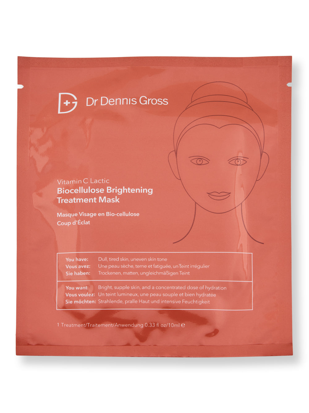 Dr. Dennis Gross Skincare Vitamin C Lactic Biocellulose Brightening Treatment Mask