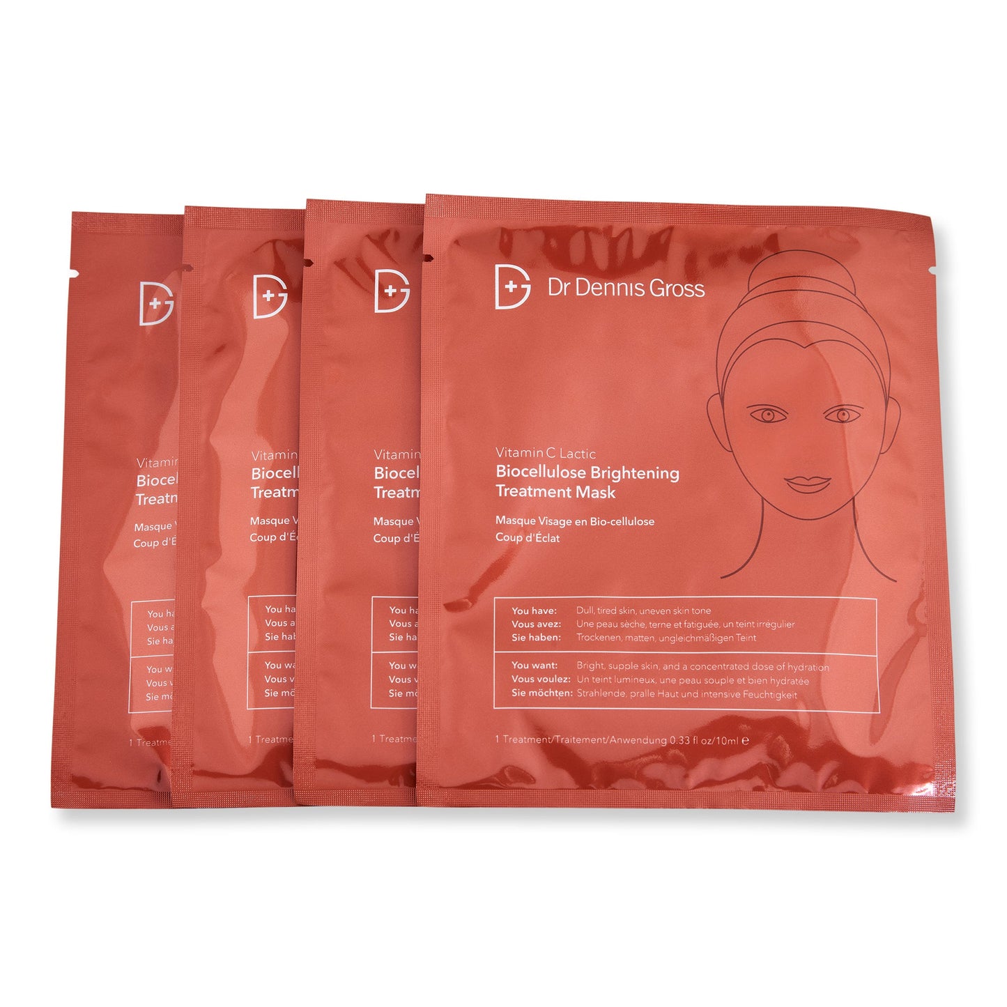 Dr. Dennis Gross Skincare Vitamin C Lactic Biocellulose Brightening Treatment Mask